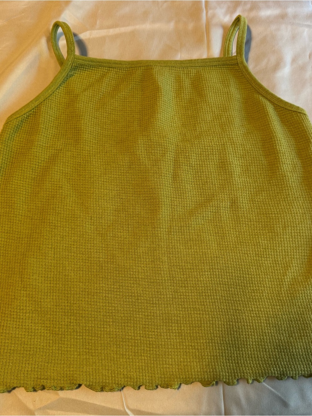 NWOT Toad & Co Green Waffle Knit Spaghetti Strap Tank Top